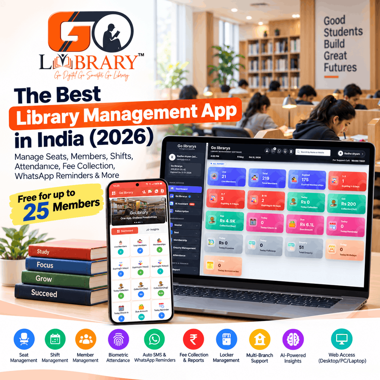 GoLibrary: The Best Library Management App in India (2026) – Features, Pricing & Comparison